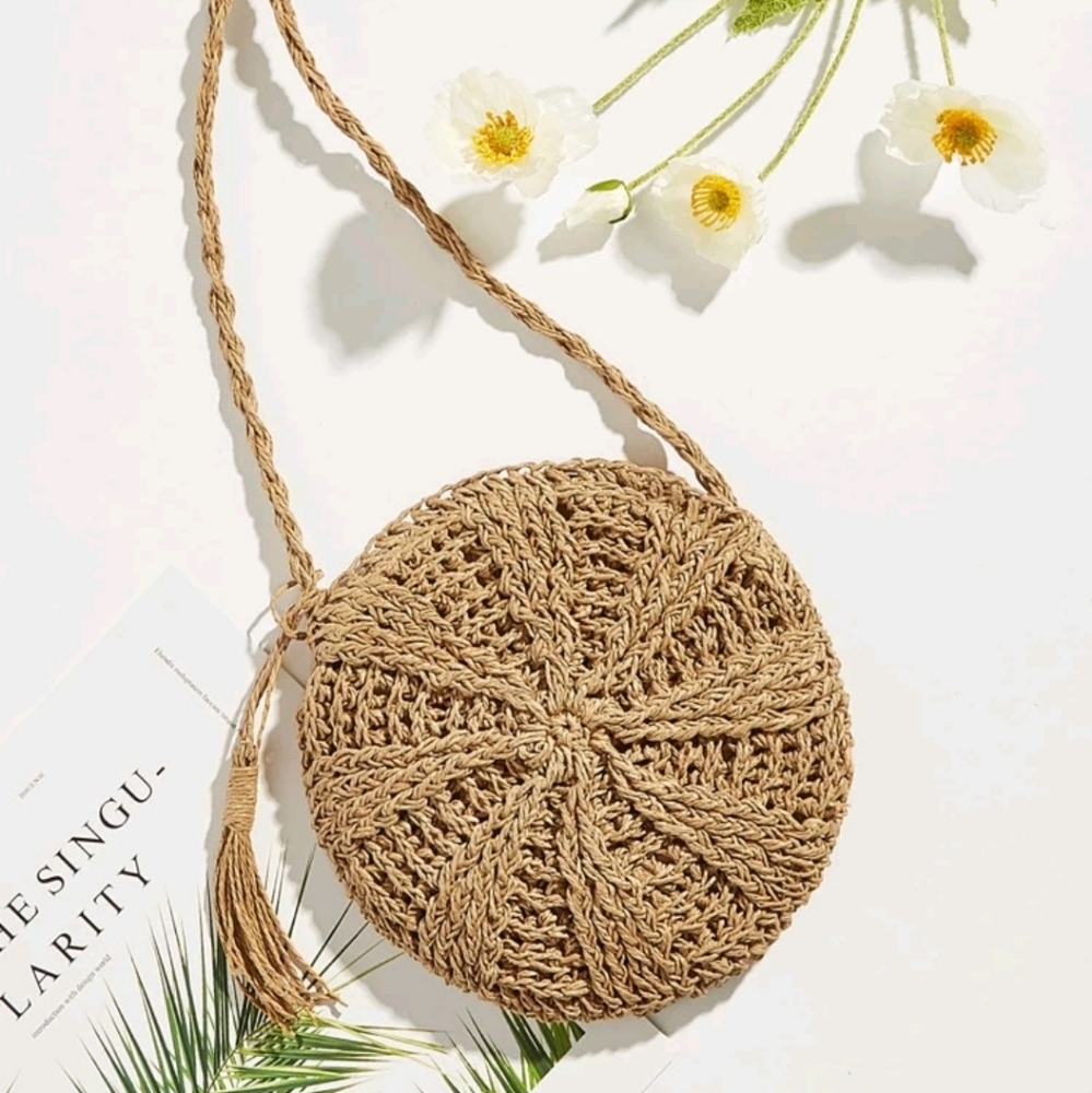 💘Boho Straw Tassel Circle Crossbody💘